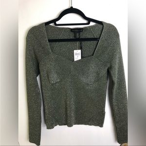 House of Harlow 1960 Sparkle Sweater Moss Green Size: L